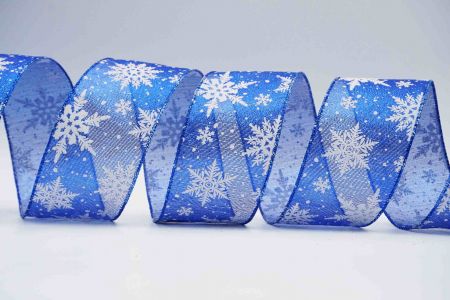 Glitter Sneeuwvlokken Bedraad Lint_KF7320GB-4_blauw